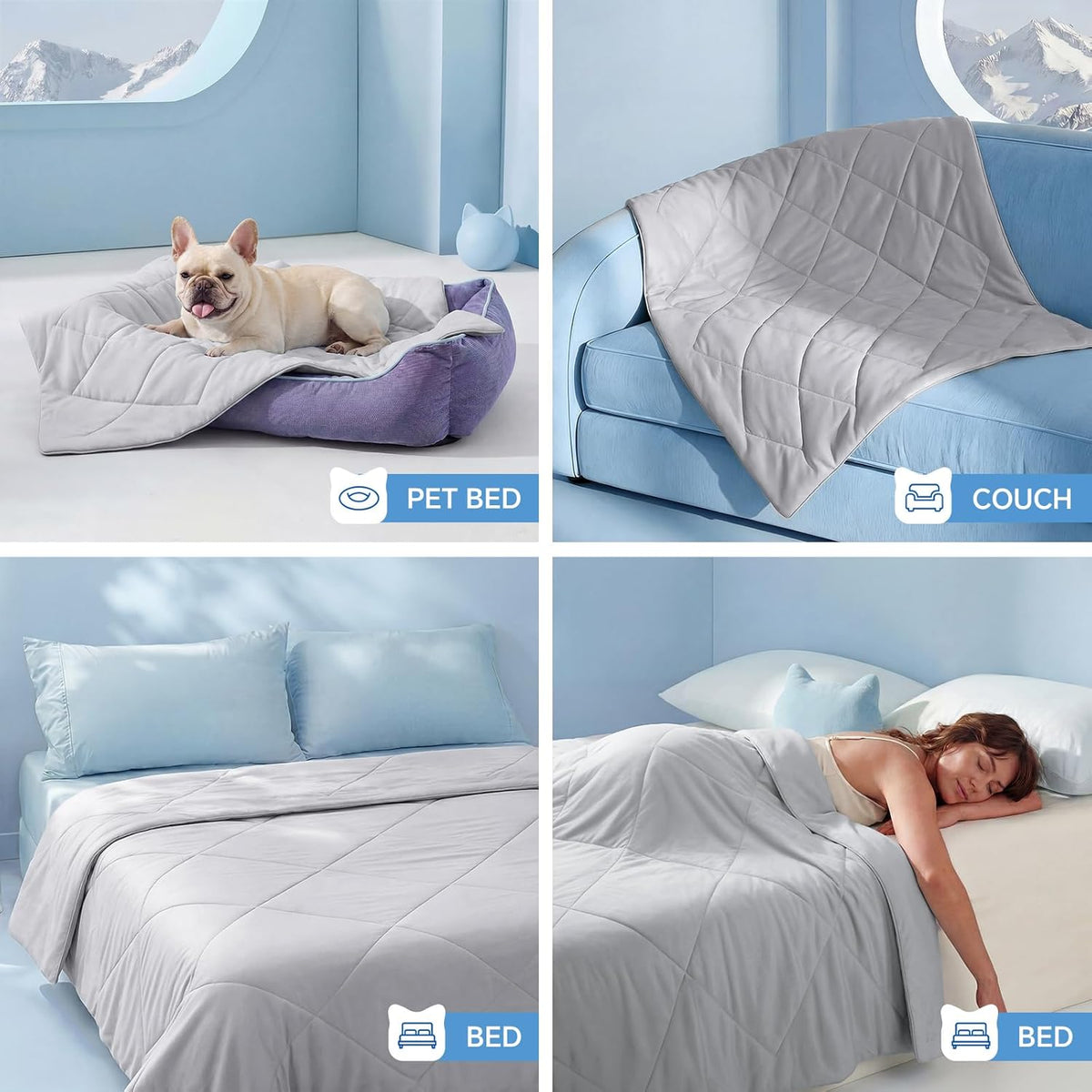 Cozy Pet Haven Kühlmatte – waschbarer Stoff, wärmeableitende Oberfläche