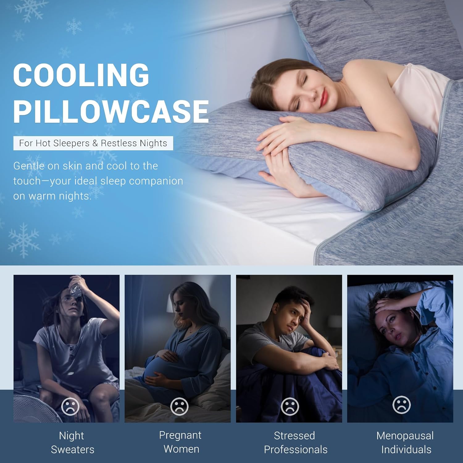 Premium Double-Sided Cooling Pillowcases for Hot Sleepers
