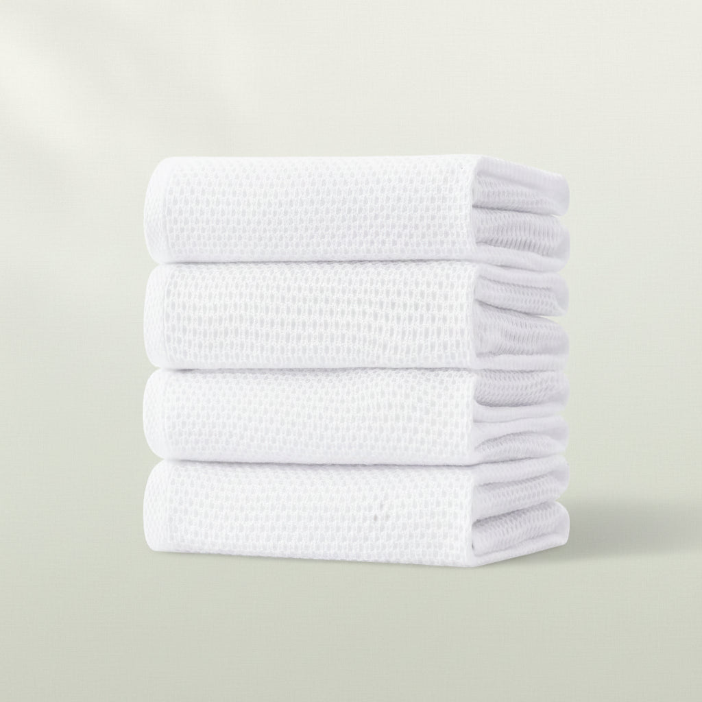 Soft Cotton Dish Cloths Set Absorbent Honeycomb Waffle Weave | Meowbutter