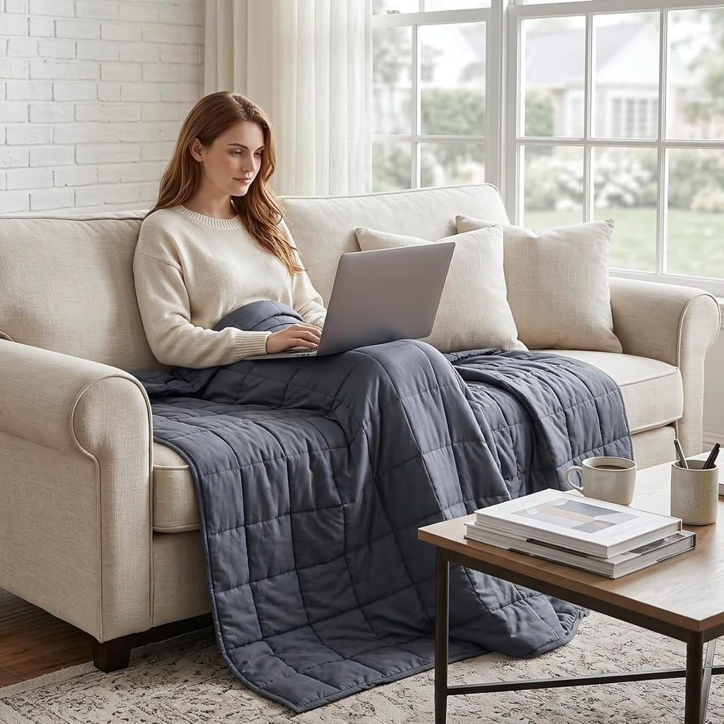 Pătură ponderată Cozy Comfort pentru adulți — husă din material respirabil și răcoritor