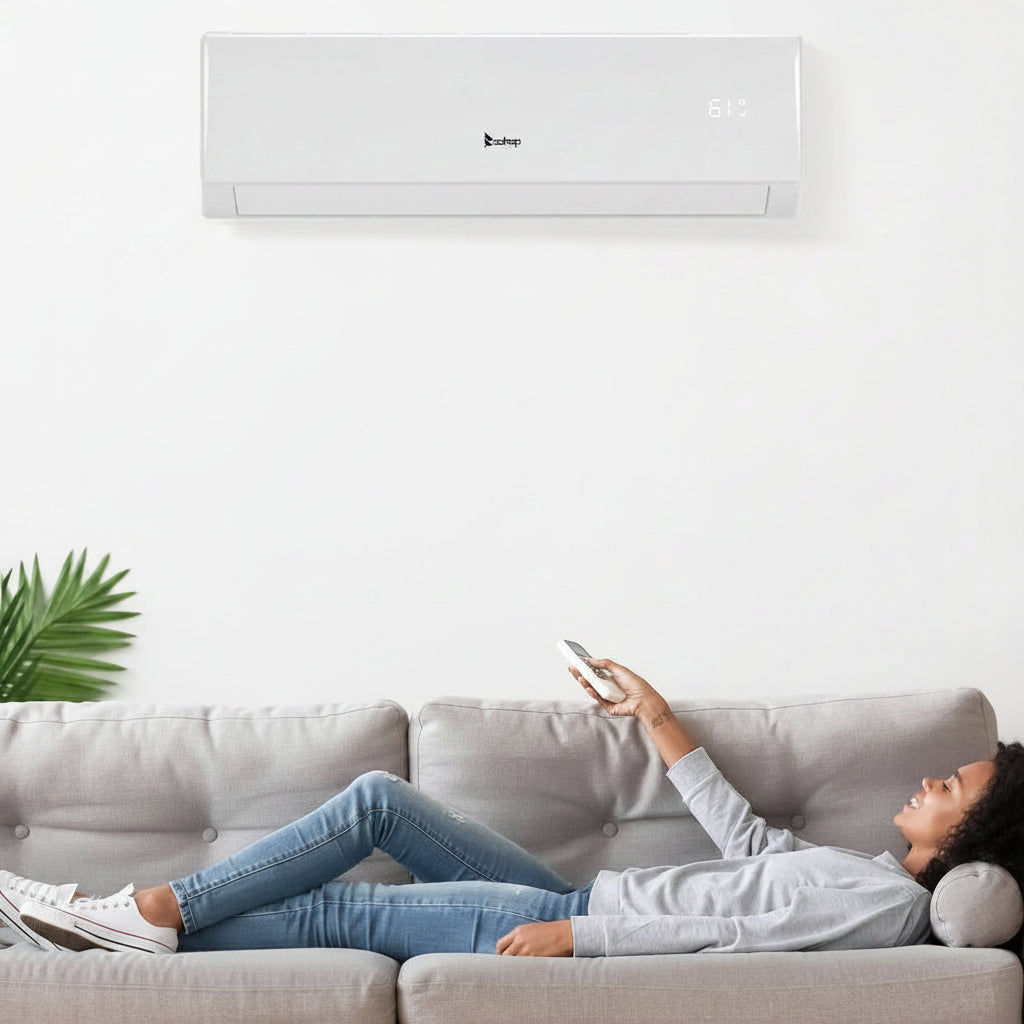 Aire acondicionado mini split portátil compacto — Refrigeración inteligente y bomba de calor