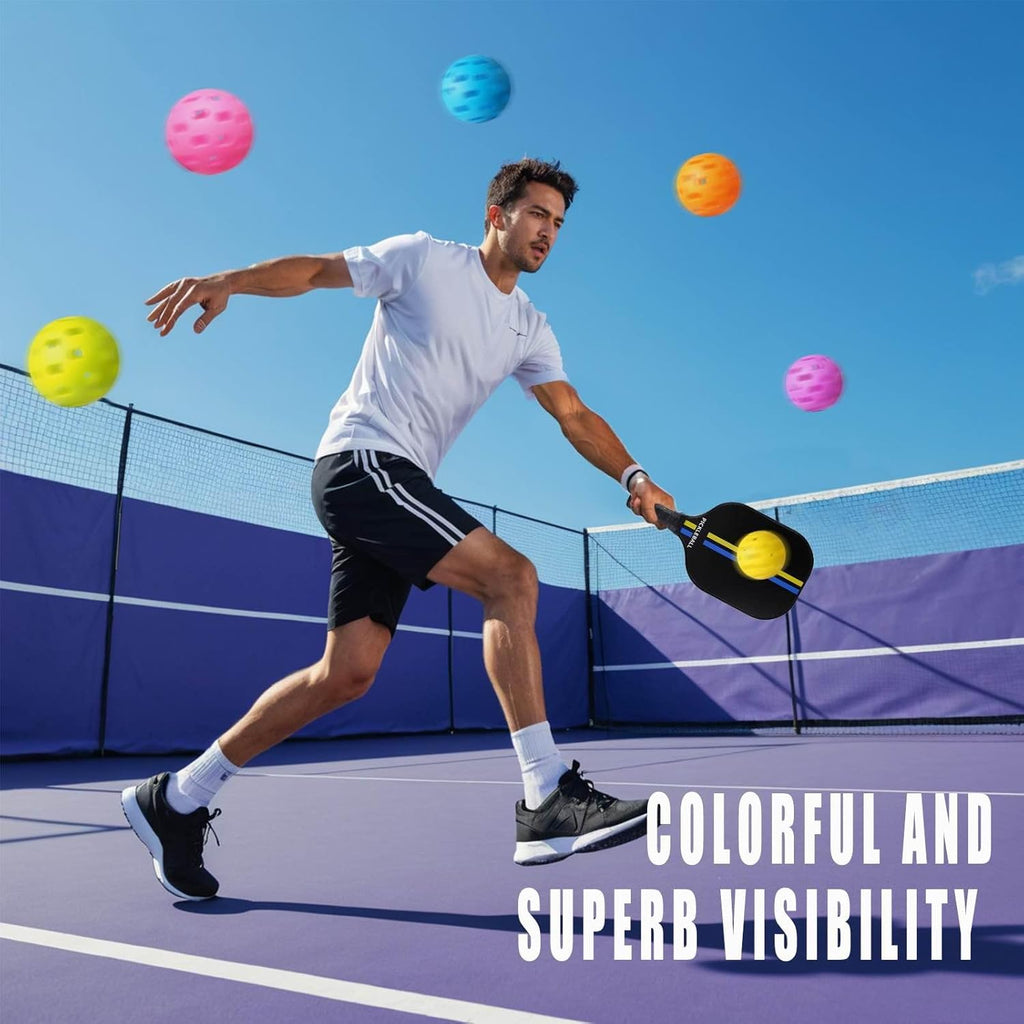 Pickleball Balls Outdoor Durable High Visibility 6 Pack Set | Meowbutter