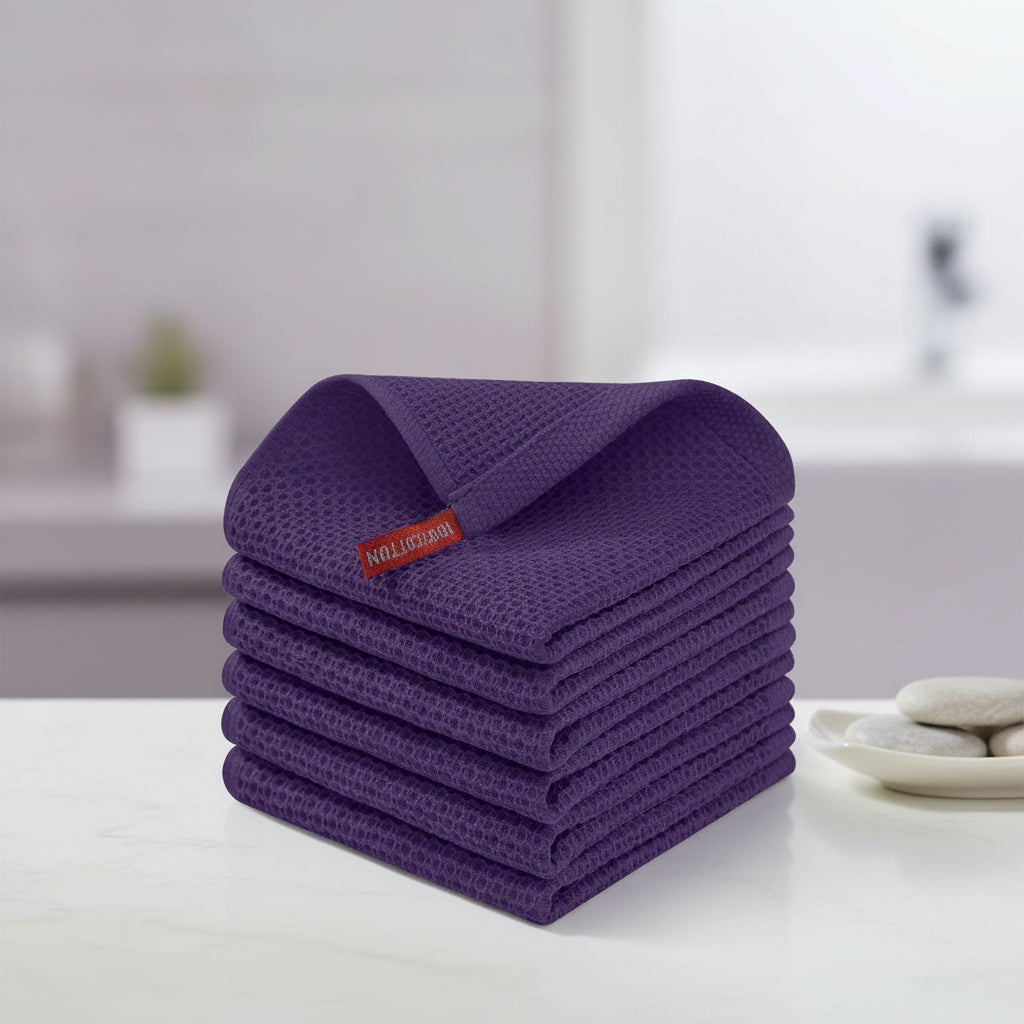 Soft Cotton Dish Cloths Set Absorbent Honeycomb Waffle Weave | Meowbutter