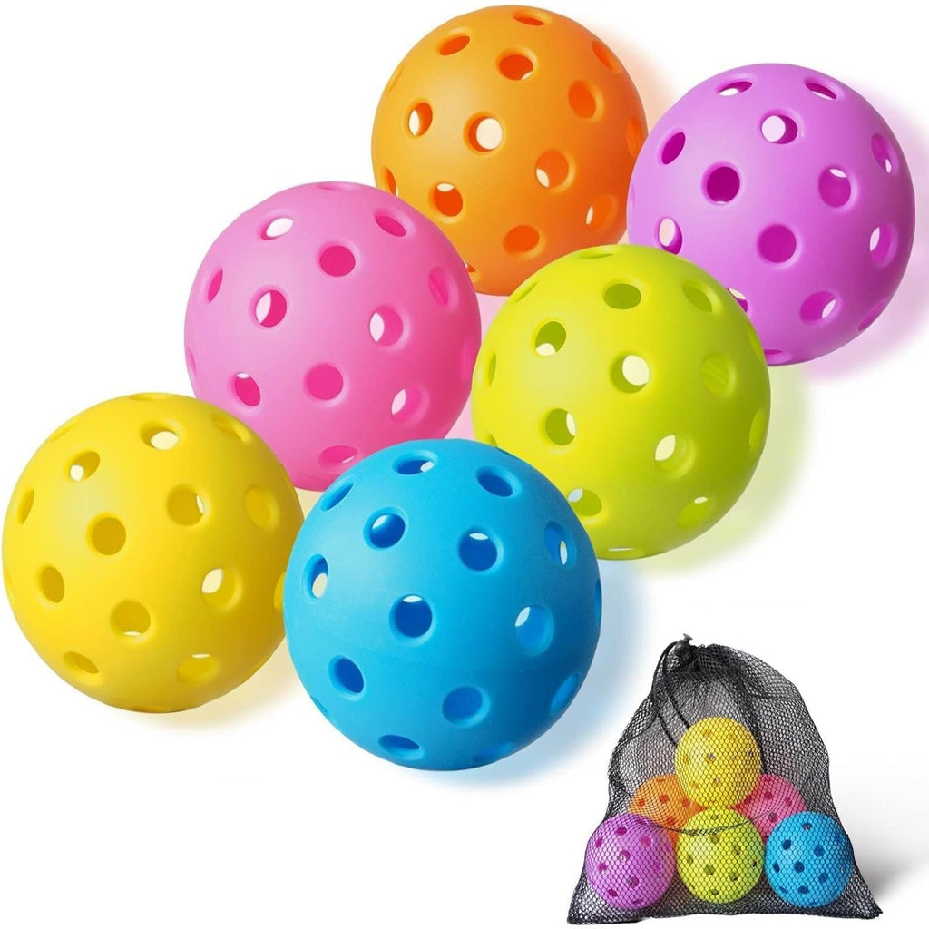 Confezione da 6 palline da pickleball resistenti per esterni - Guscio in materiale termoplastico ad alta visibilità