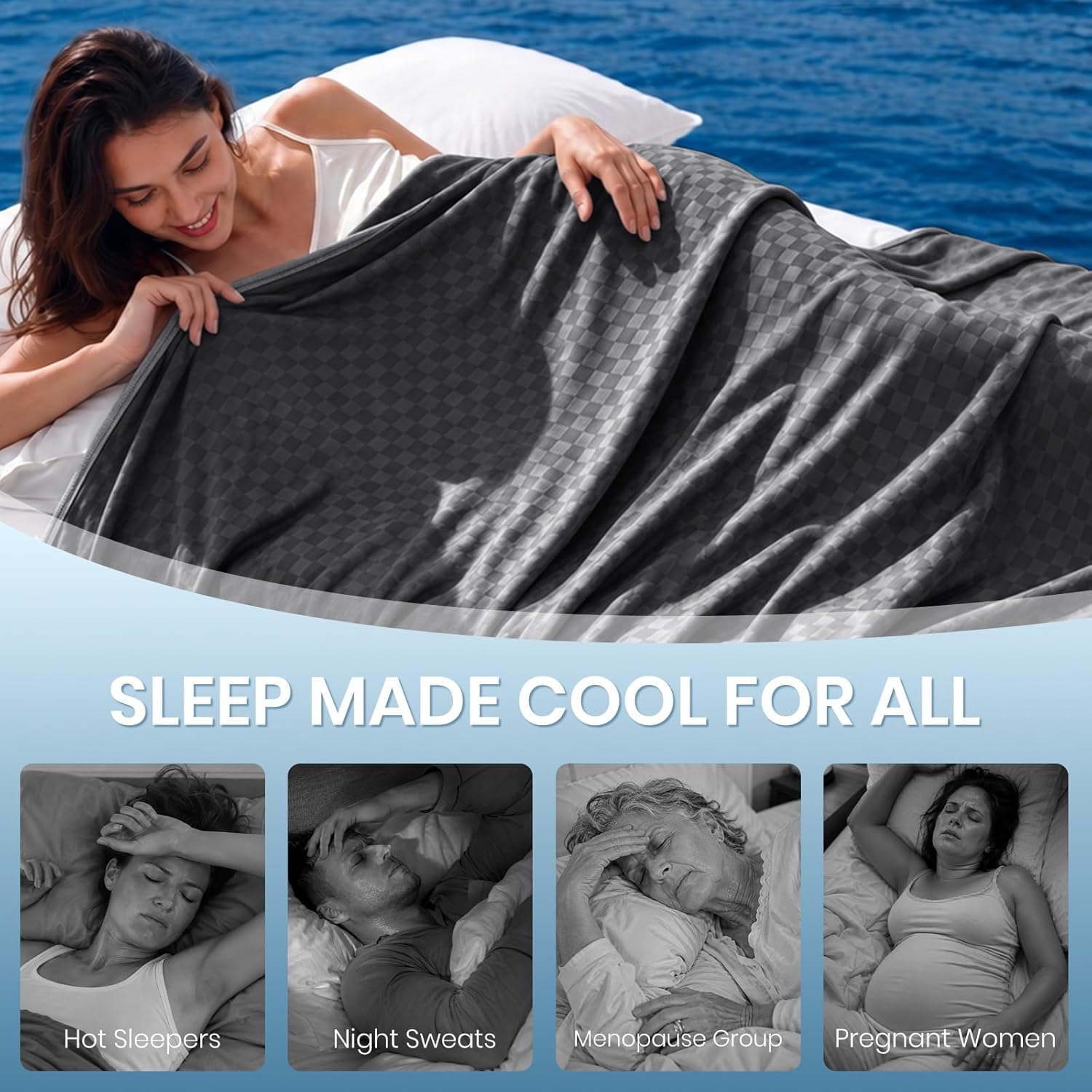 Chill Comfort Arc-Chill Technology Cooling Blanket — Soft Lightweight Fabric