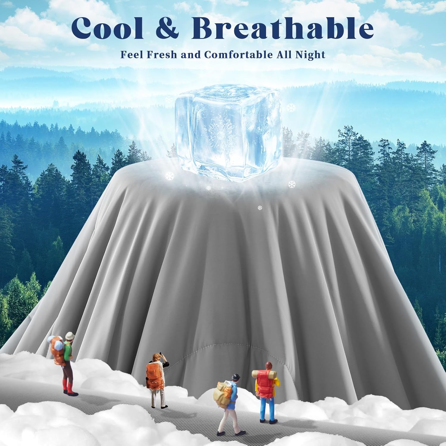 Breathable Ice Feel Cooling Comforter — Heat Dispersing Fabric
