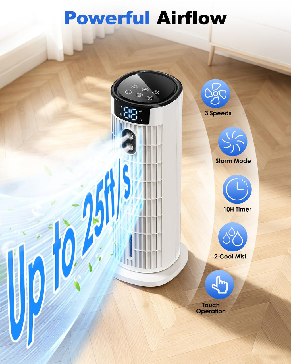 Raffrescatore d'Aria Portatile 4-in-1 - Funzione Nebbia - Telecomando - Timer | meowbutter