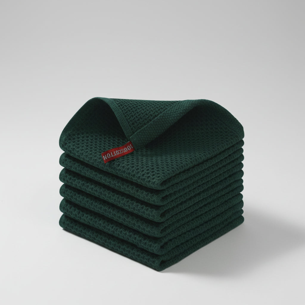 Soft Cotton Dish Cloths Set Absorbent Honeycomb Waffle Weave | Meowbutter
