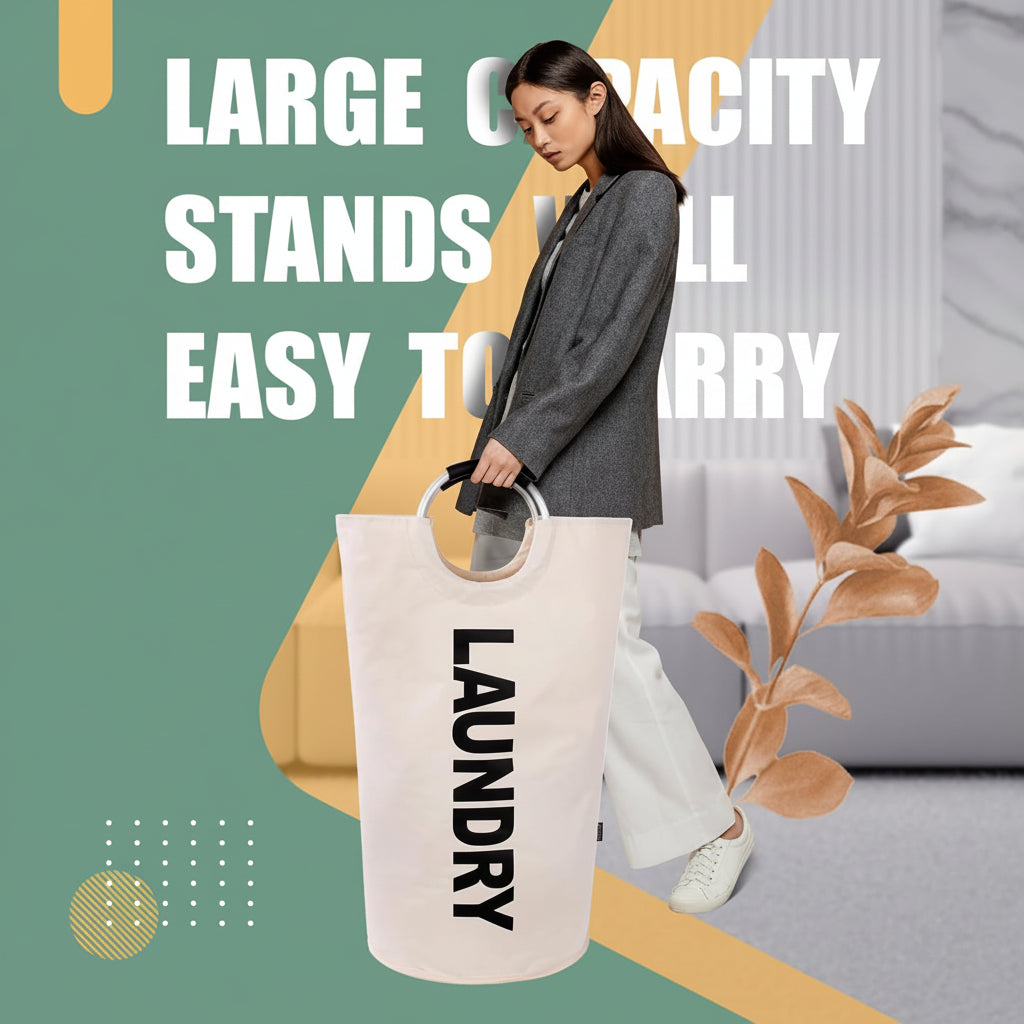 Tall Waterproof Laundry Hamper — Collapsible Fabric Exterior