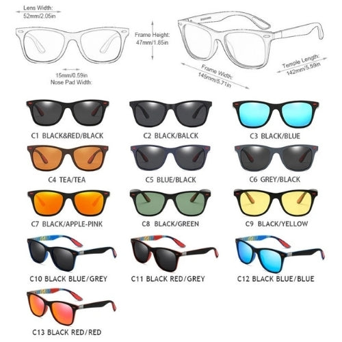 Occhiali da sole quadrati polarizzati in offerta – Classici occhiali da guida e da viaggio con protezione UV400 per uomo e donna | meowbutter
