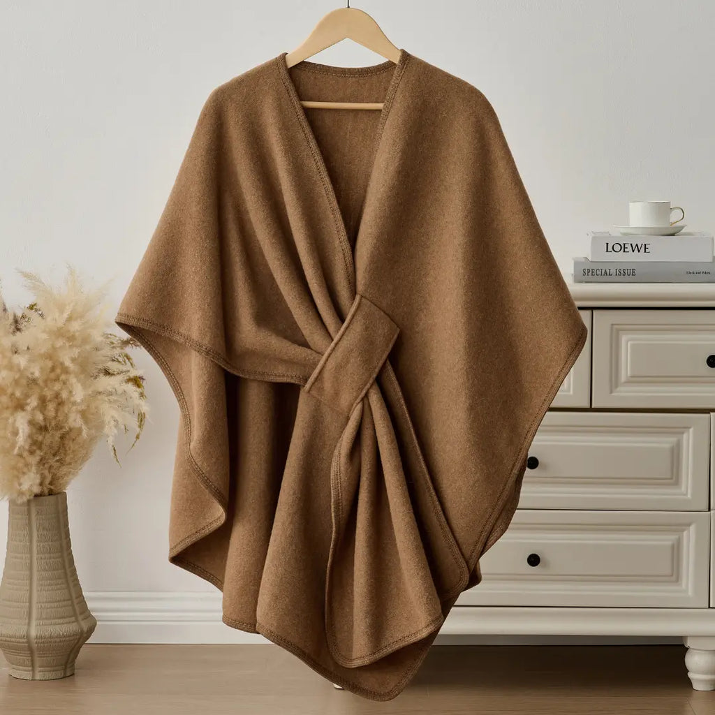Drape Shawl Crafted From Fleece For Cozy Everyday Wear