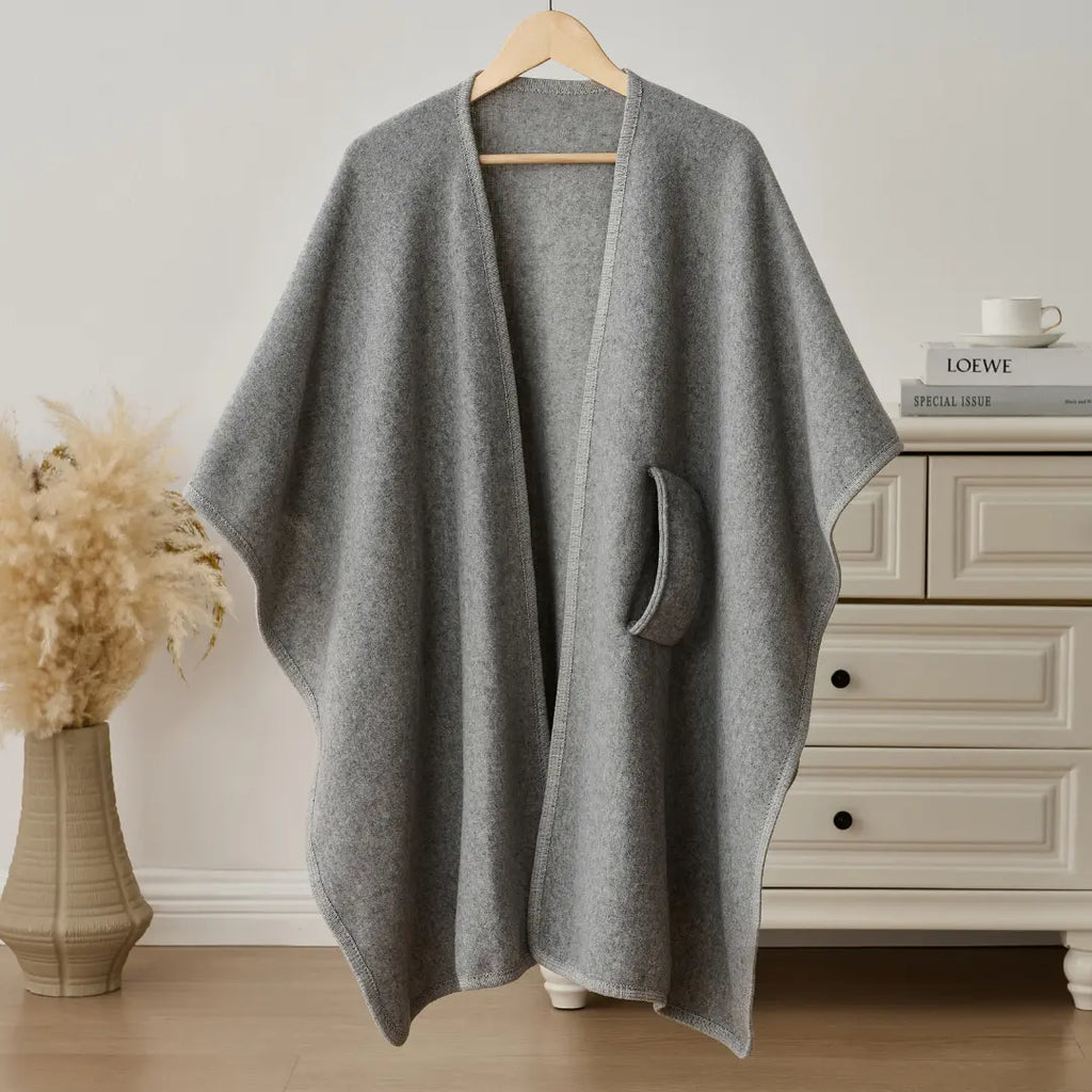 Drape Shawl Crafted From Fleece For Cozy Everyday Wear
