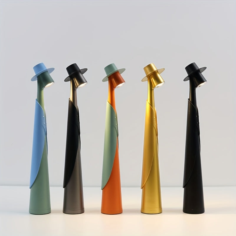 Kreativ genopladelig LED-bordlampe med touch — minimalistisk bordlampe formet som en hat