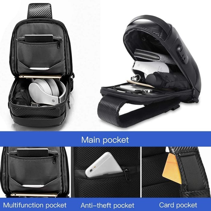 Waterproof Crossbody Bag - Anti-Theft Hidden Zip - USB 3.0 Charging Port - Oxford - Unisex | meowbutter