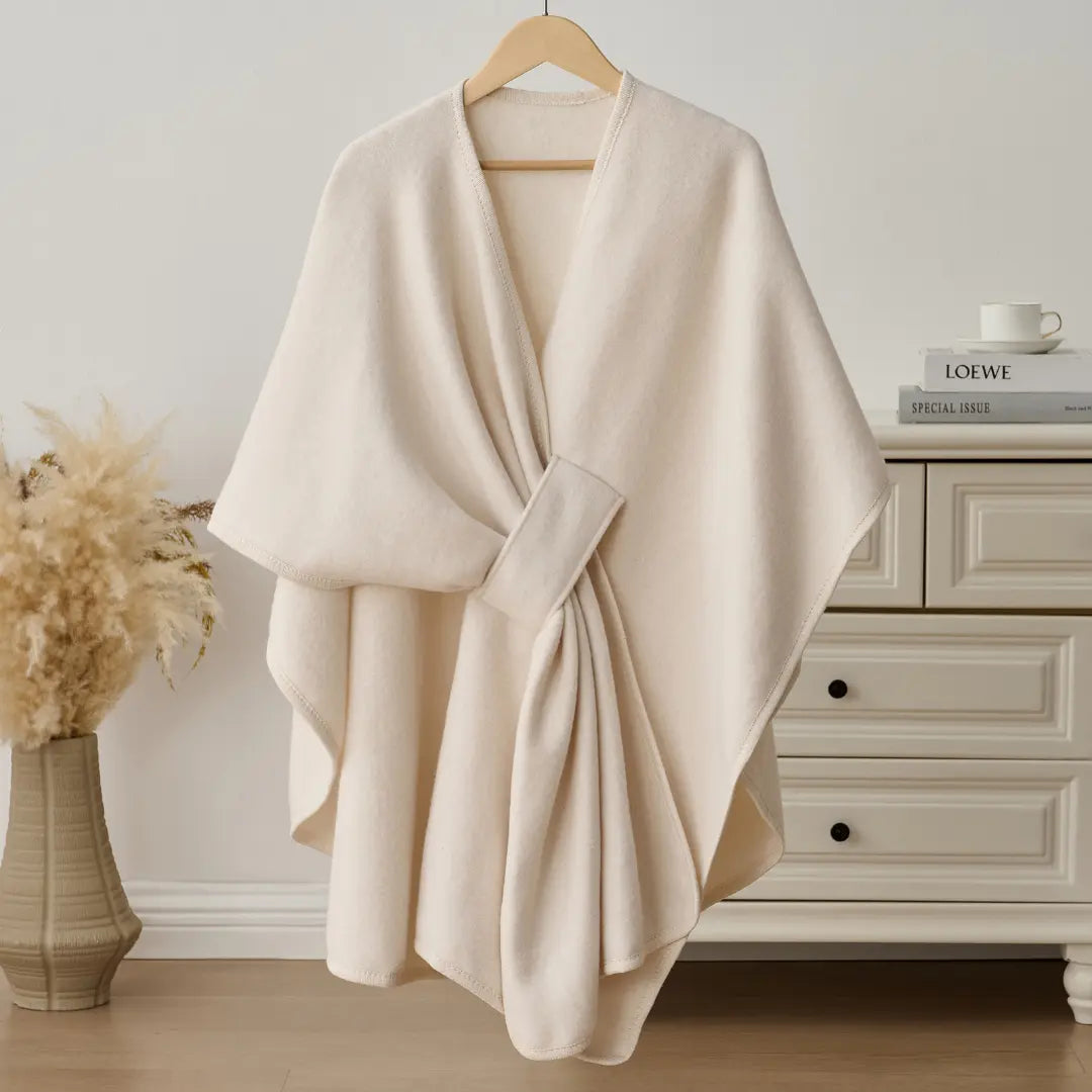 Drape Shawl Crafted From Fleece For Cozy Everyday Wear