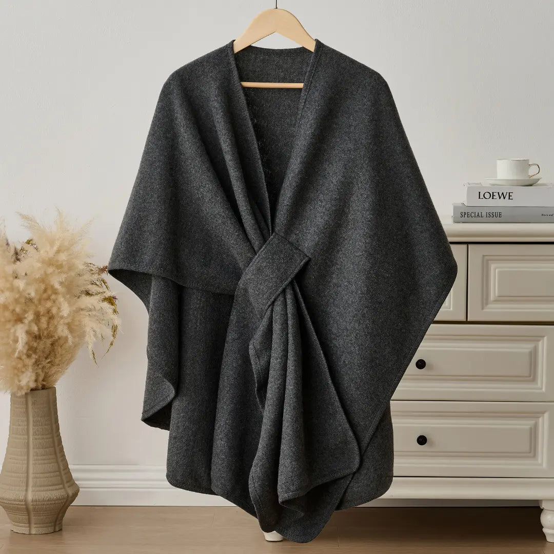 Drape Shawl Crafted From Fleece For Cozy Everyday Wear