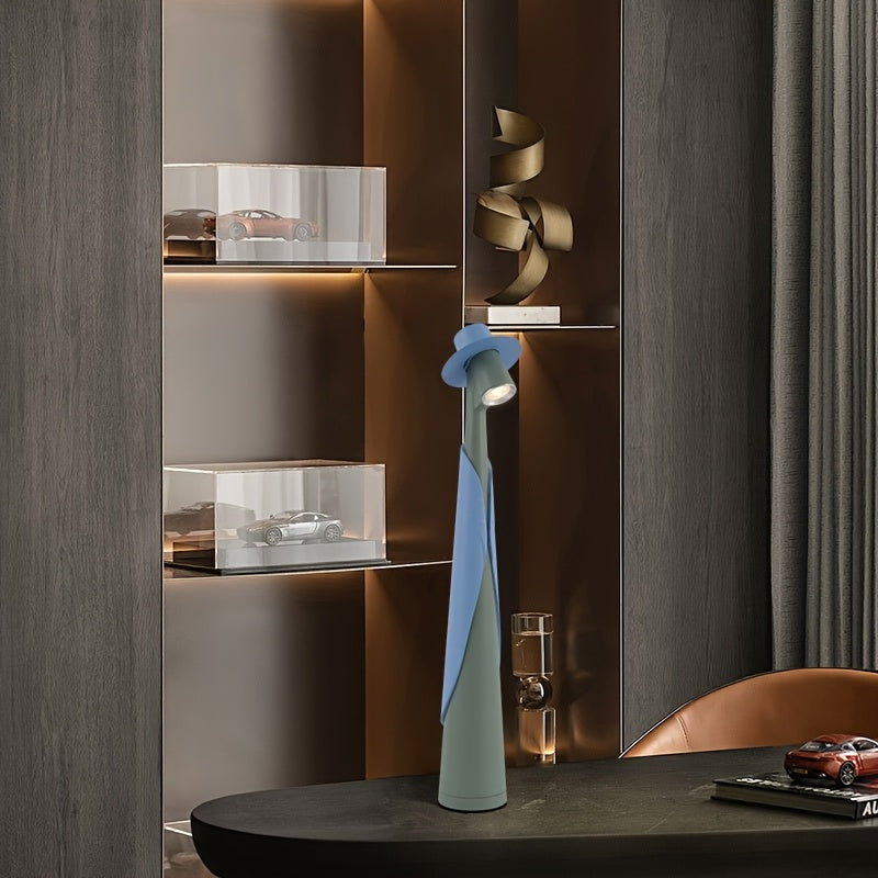 Kreativ genopladelig LED-bordlampe med touch — minimalistisk bordlampe formet som en hat