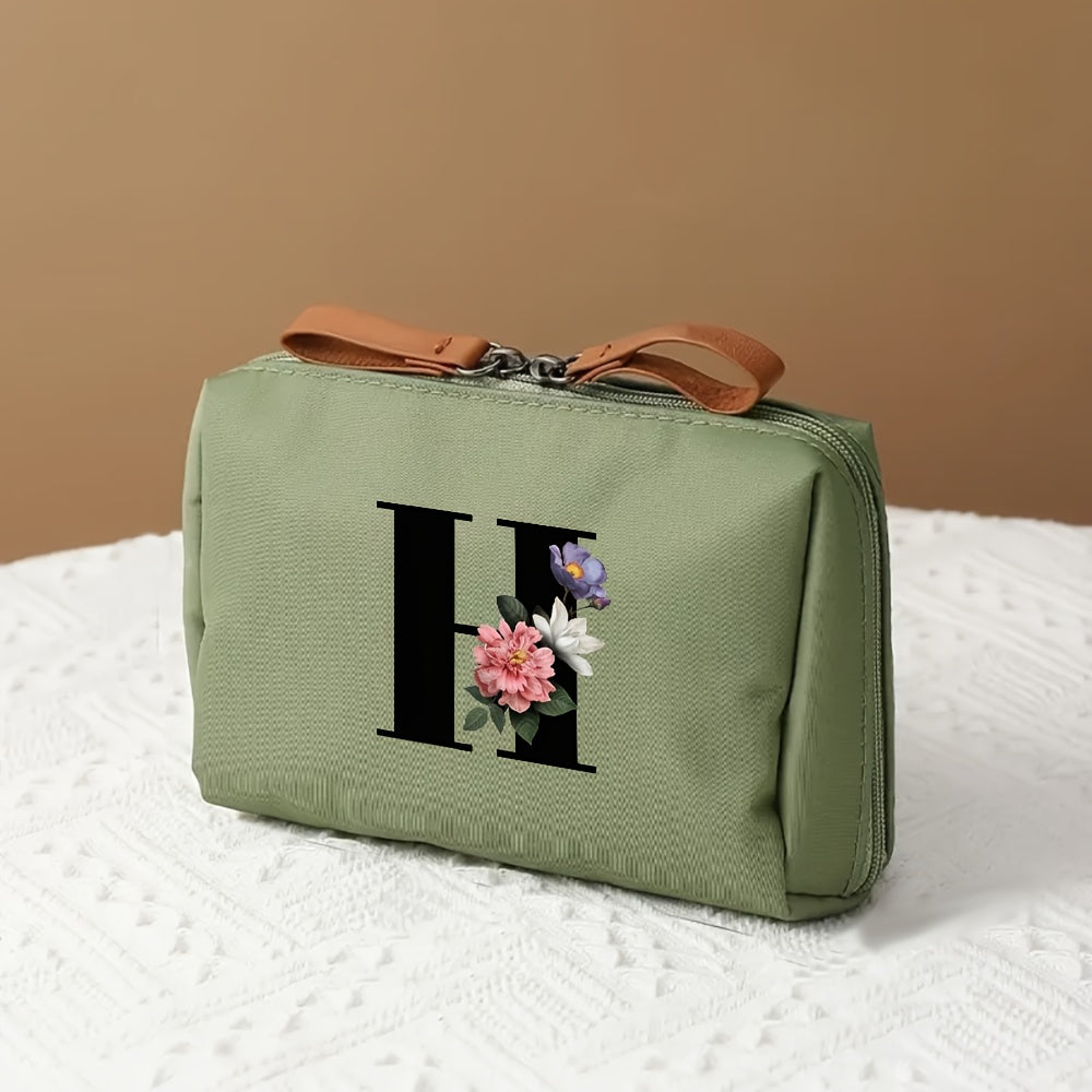 Structured Polyester Travel Makeup Case – Compact Cosmetic Organizer in Black