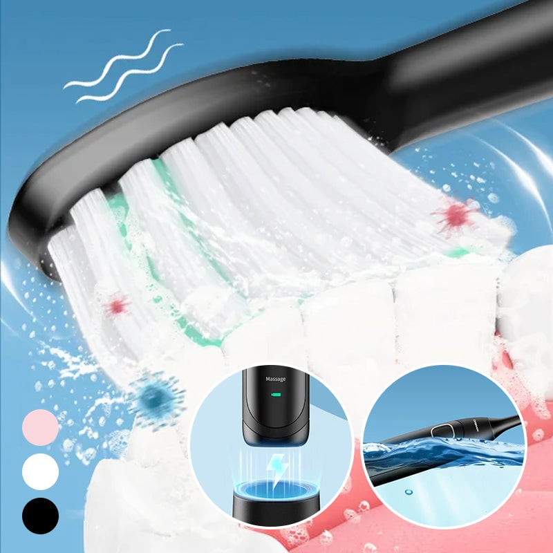 Sonic Electric Toothbrush - 4 Brush Heads & Storage Box - Rechargeable Adult Design | meowbutter