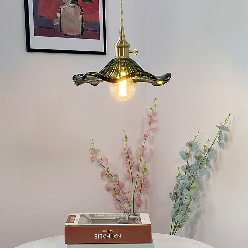 Illuminate Your Room with Elegance | Flower Glass LED Pendant Light | Meowbutter