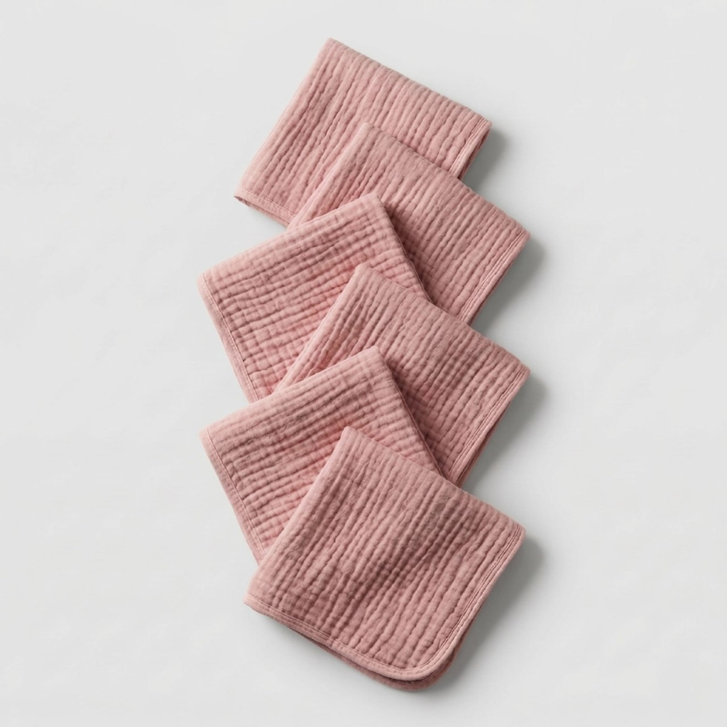 Face Towels Made From Muslin Cotton Set Of Six Pack