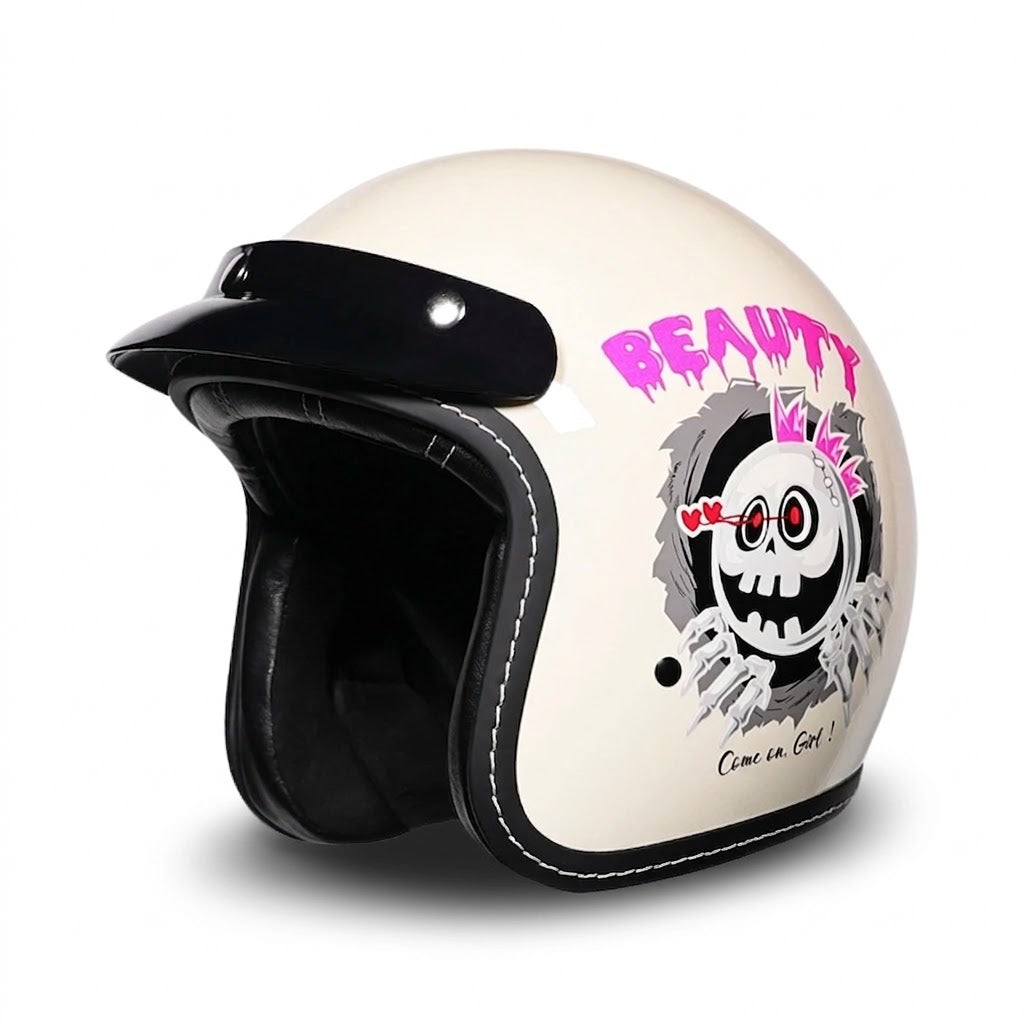 Vintage Open Face Motorcycle Helmet – All-Season Comfort & Protection - Meowbutter