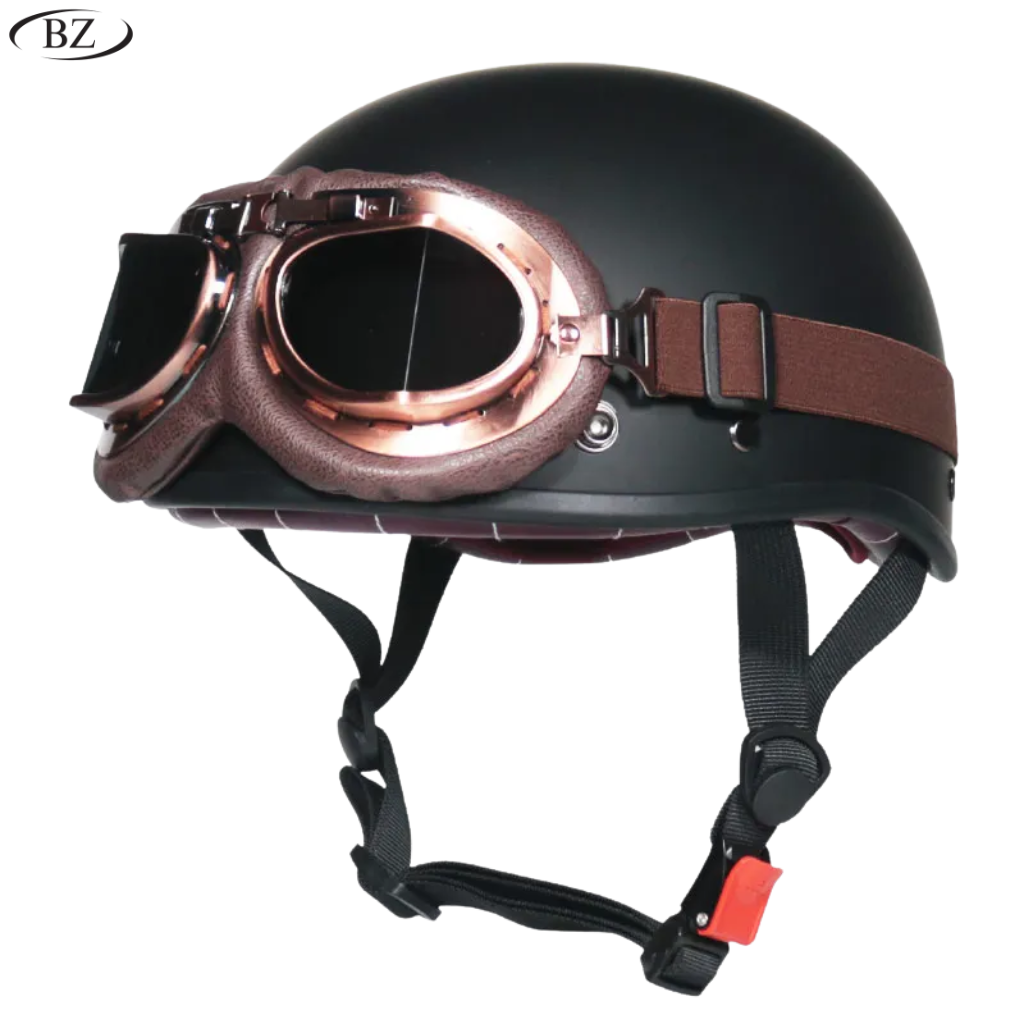 Vintage Half Helmet – DOT Approved | Unisex 4-Season Riding - Meowbutter