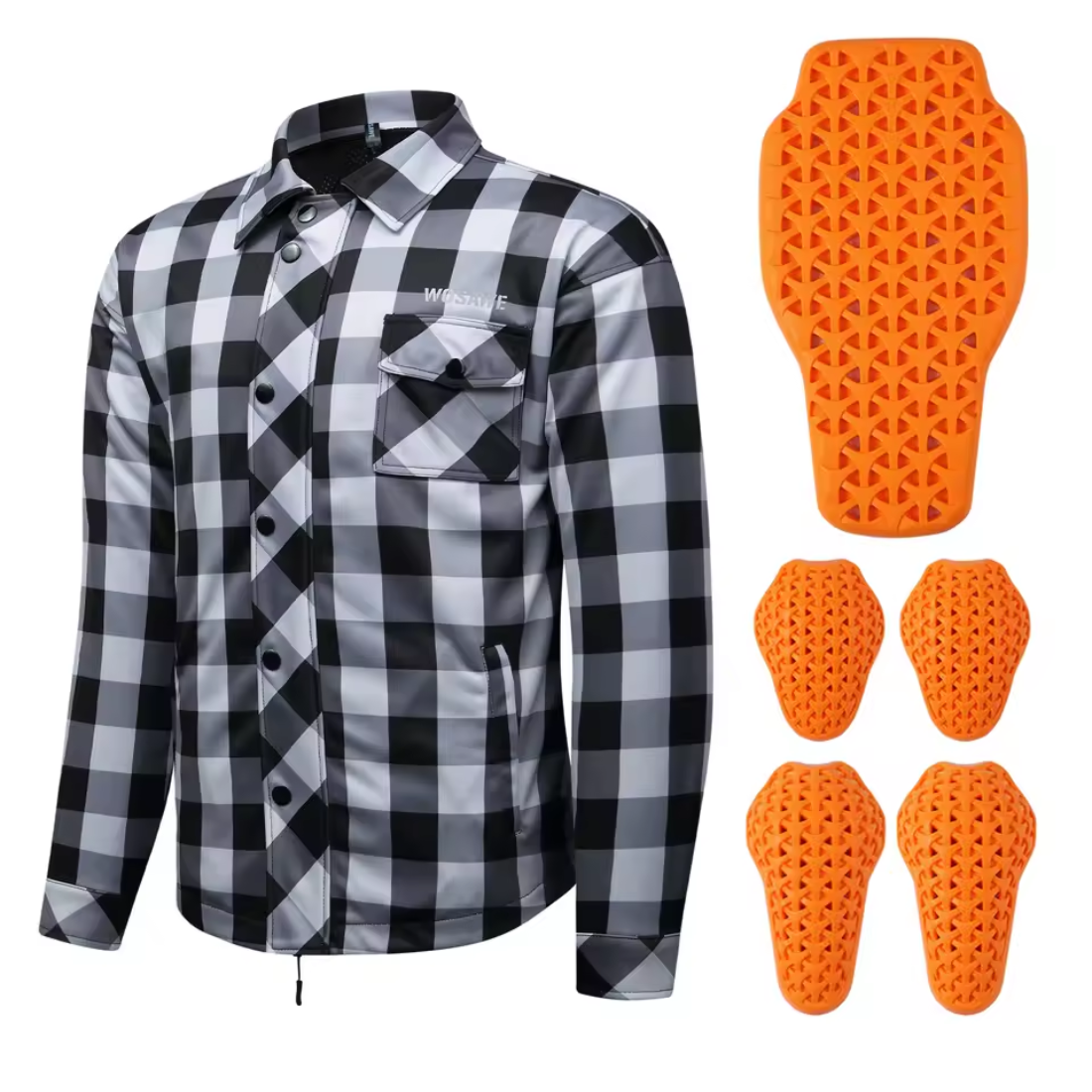 Vintage Armored Flannel Motorcycle Jacket - CE Certified Armor | meowbutter