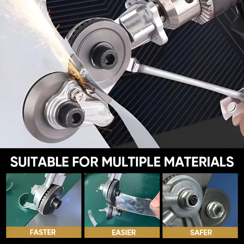 Dual Head Sheet Nibbler Drill Attachment — Precision Metal Trimmer