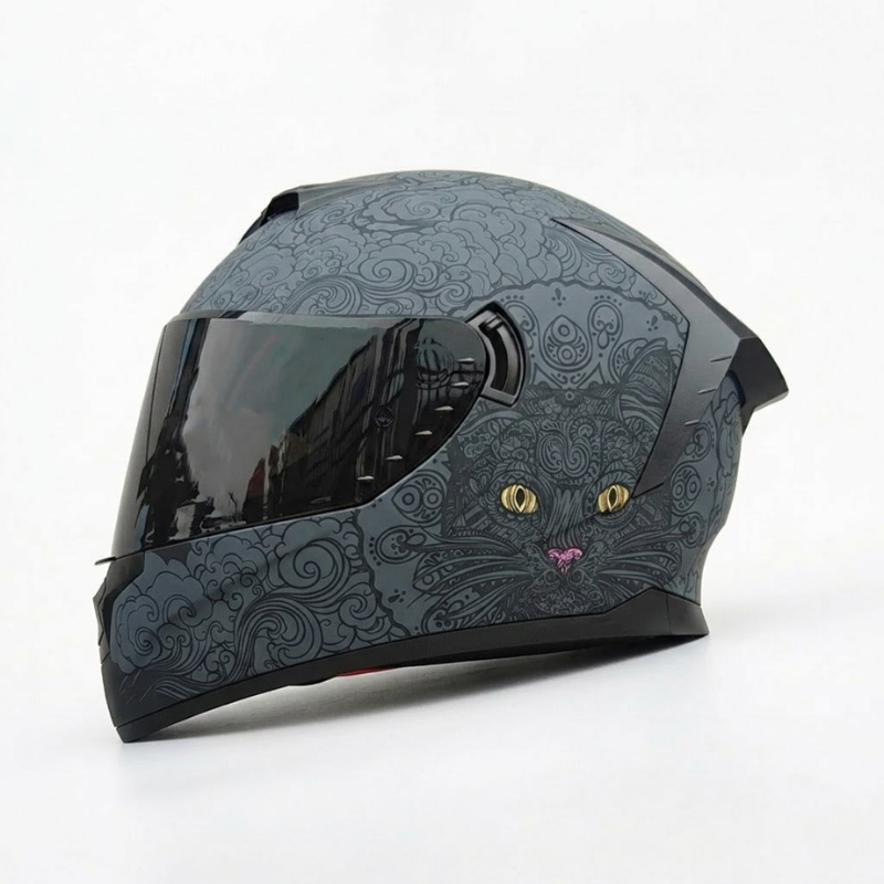 Rider Street Dominator Fullface Helm - Meowbutter
