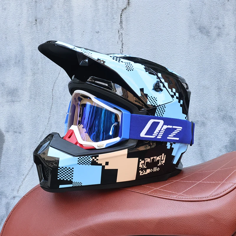 Casque intégral tout-terrain ORZ Motocross - Meowbutter