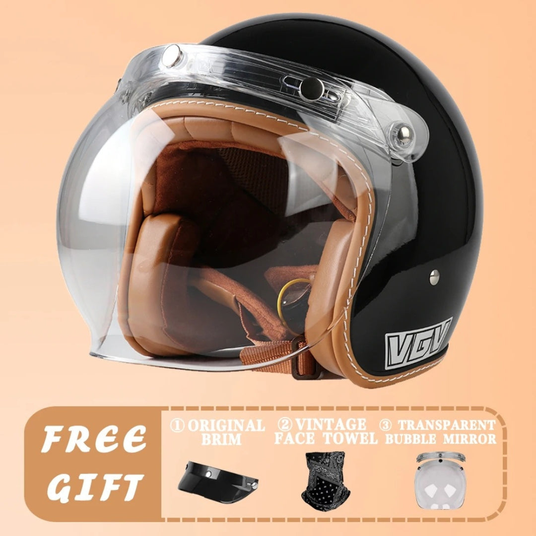 Casco Aperto EchoRetro Classic – Omologato DOT/ECE | meowbutter