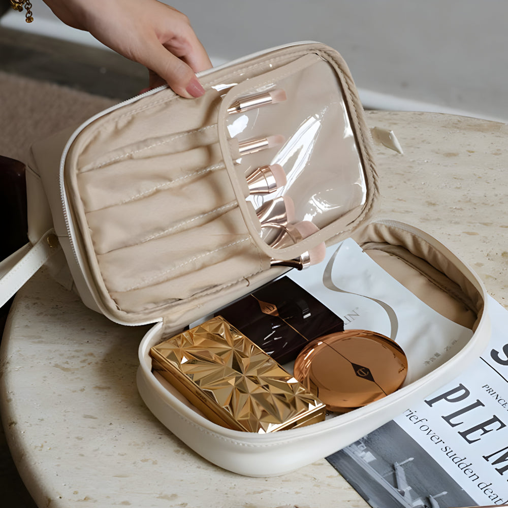 Large Capacity PU Shell Makeup Bag Hard Cosmetic Case