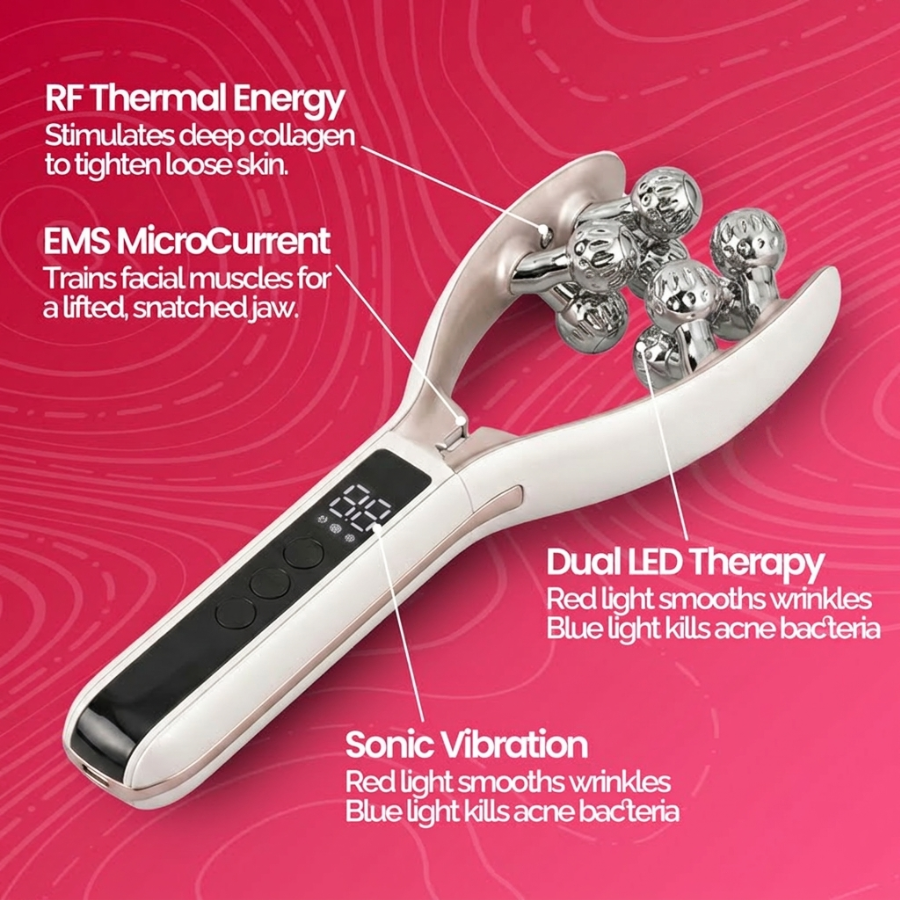 Jawline And Neck Defining Face Massage Device For Tension Relief