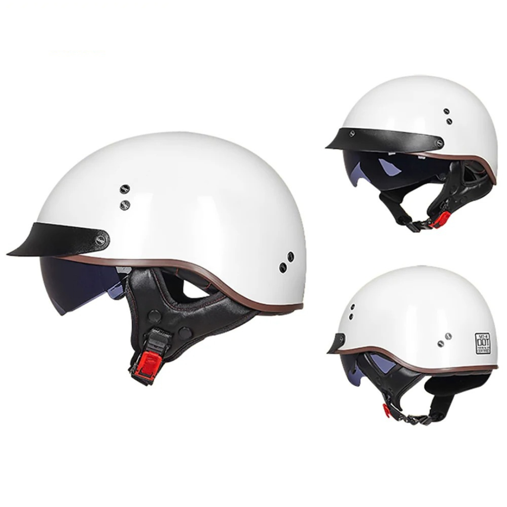 Casco de motociclista abierto estilo clásico – Certificado DOT - Meowbutter