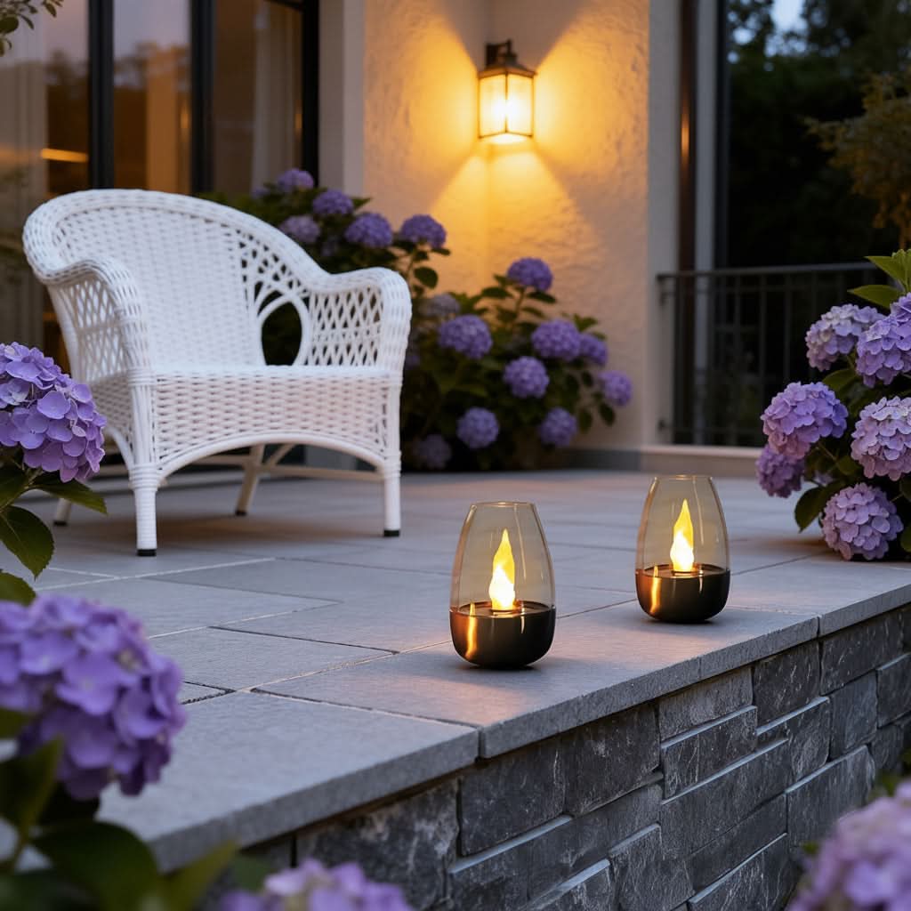 Solar LED Stainless Steel Candle Light with Simulated Flame | meowbutter