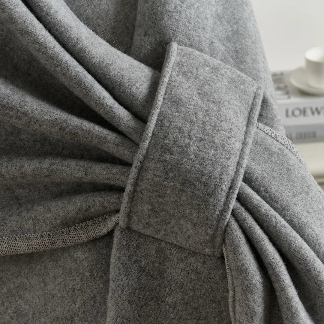 Drape Shawl Crafted From Fleece For Cozy Everyday Wear