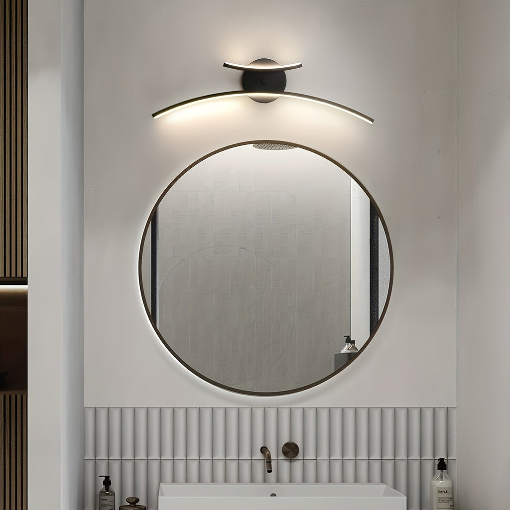 Smal linjär LED-vägglampa - böjd metalldesign, integrerad ljusenhet