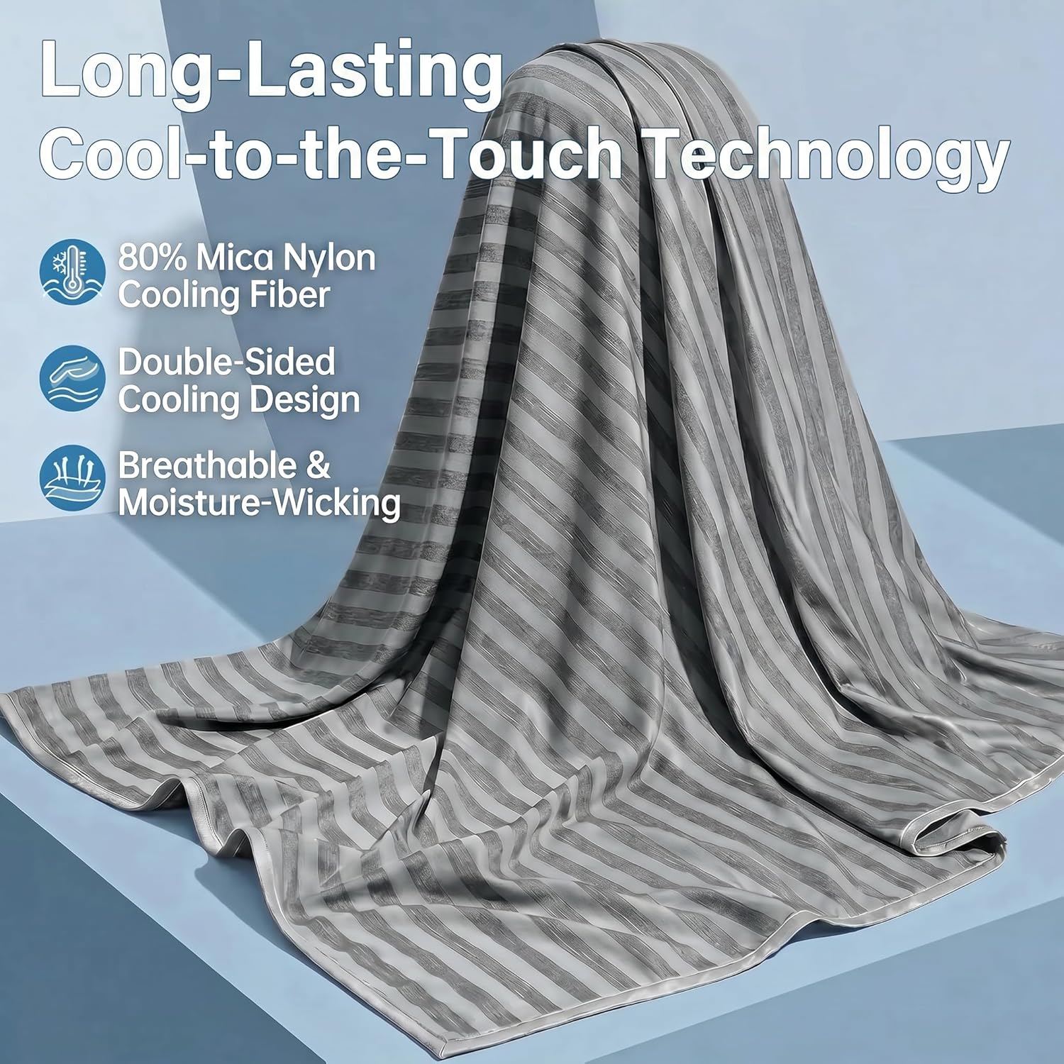 Chill Comfort Arc-Chill Cooling Blanket — 50 x 70 Inch Lightweight Portable Throw