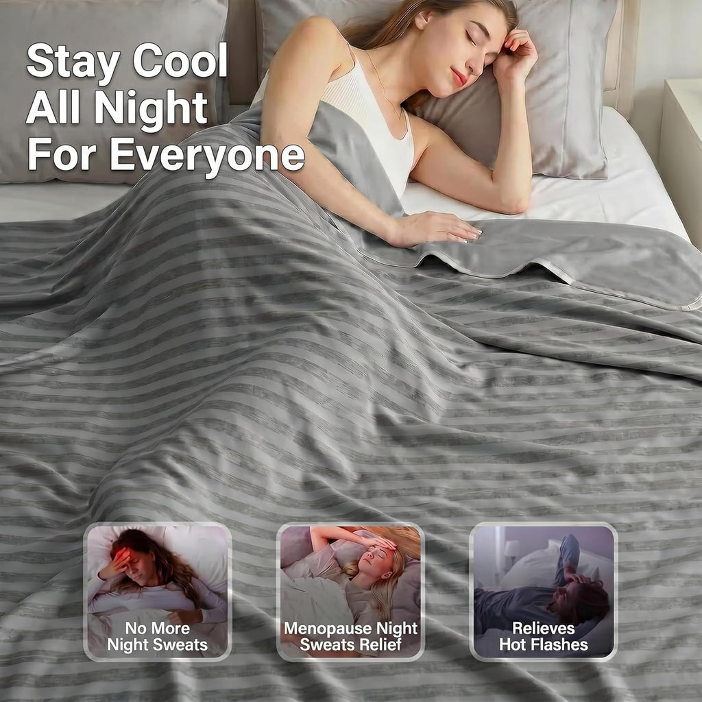 Chill Comfort Arc-Chill Cooling Blanket — 50 x 70 Inch Lightweight Portable Throw
