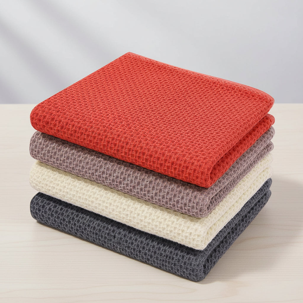 Soft Cotton Dish Cloths Set Absorbent Honeycomb Waffle Weave | Meowbutter