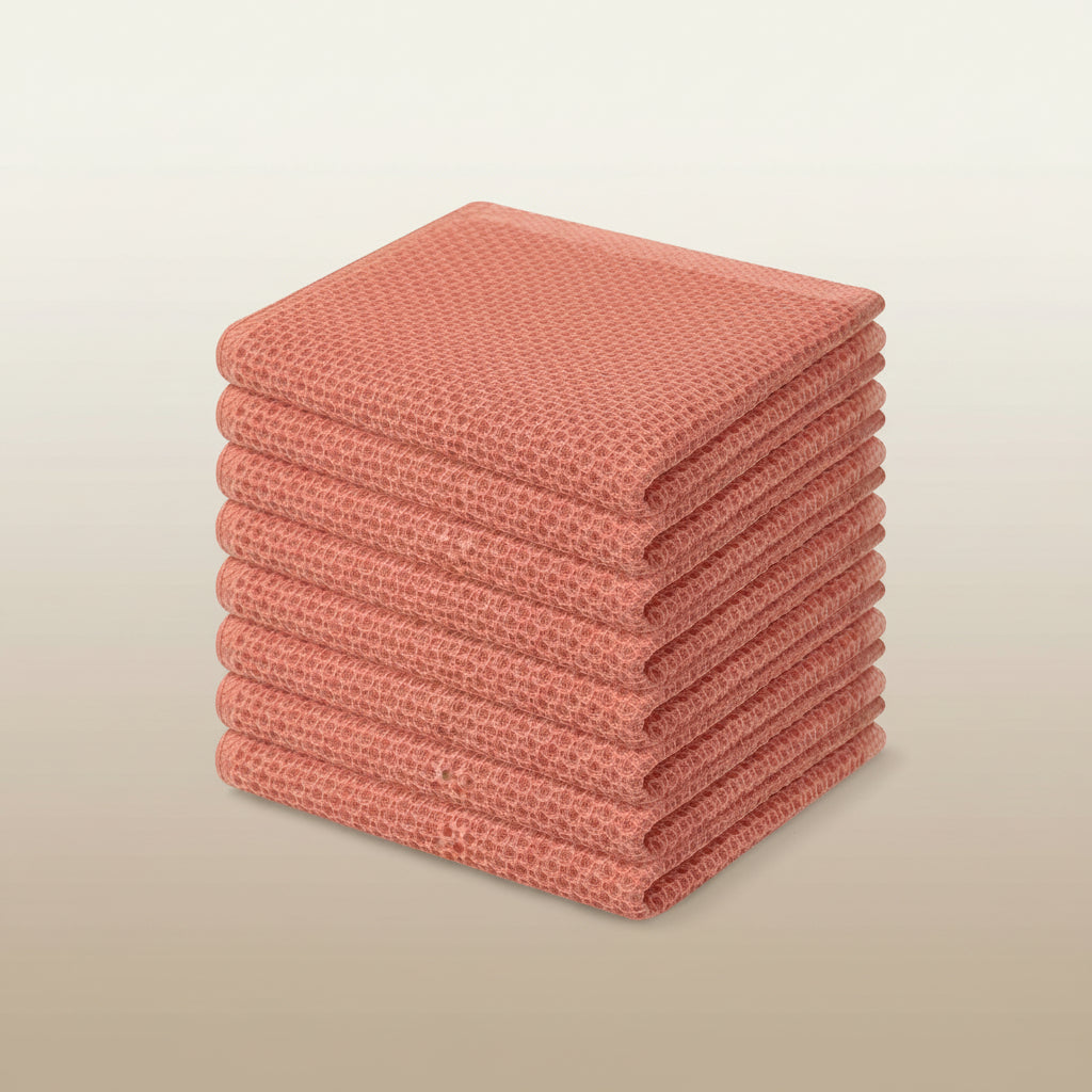 Soft Cotton Dish Cloths Set Absorbent Honeycomb Waffle Weave | Meowbutter