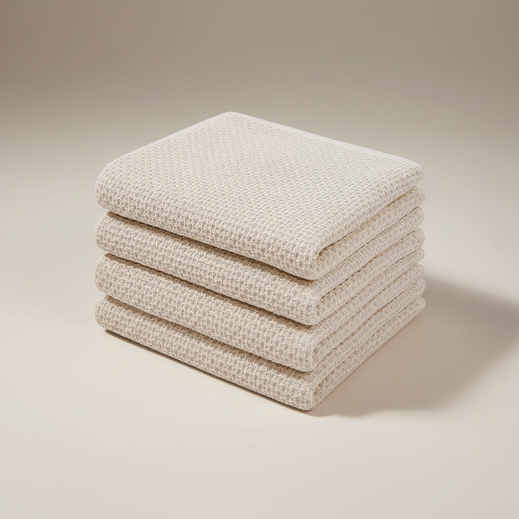 Soft Cotton Dish Cloths Set Absorbent Honeycomb Waffle Weave | Meowbutter