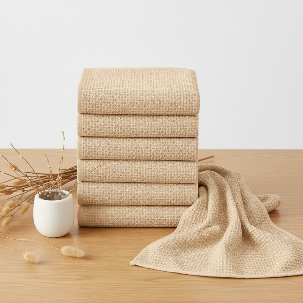 Soft Cotton Dish Cloths Set Absorbent Honeycomb Waffle Weave | Meowbutter