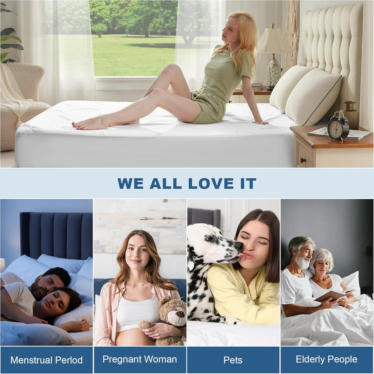 Protège-matelas imperméable en viscose de bambou EcoGuard — Surface rafraîchissante et favorisant la circulation de l'air