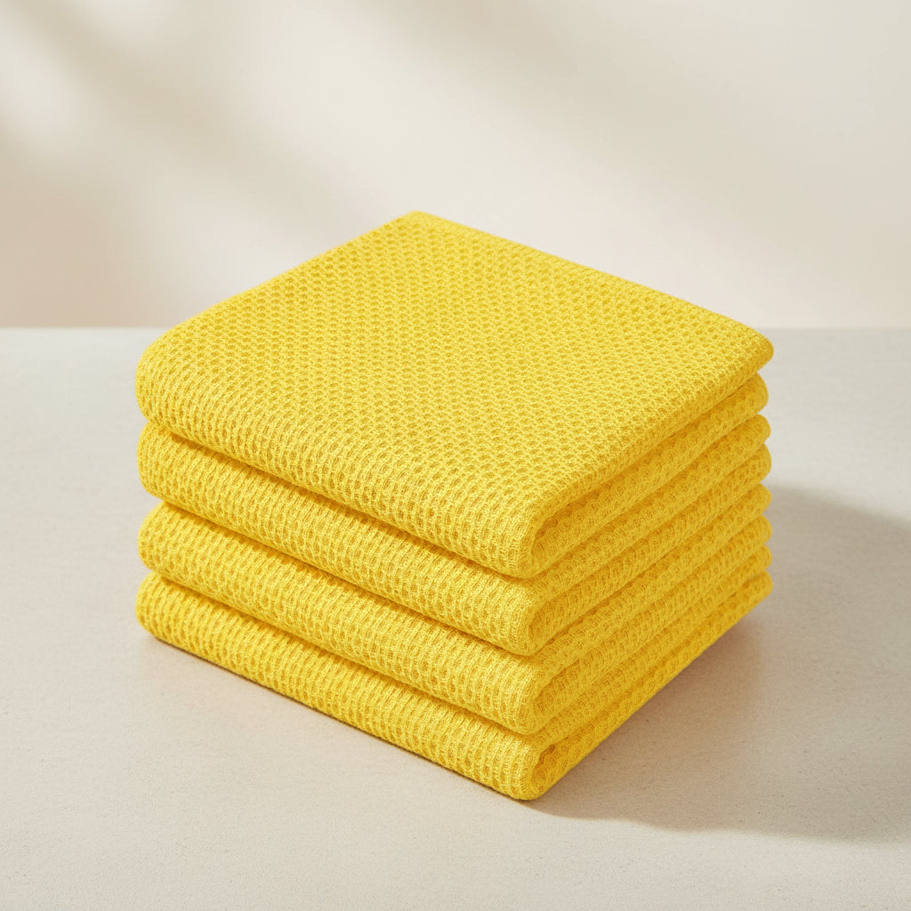 Soft Cotton Dish Cloths Set Absorbent Honeycomb Waffle Weave | Meowbutter