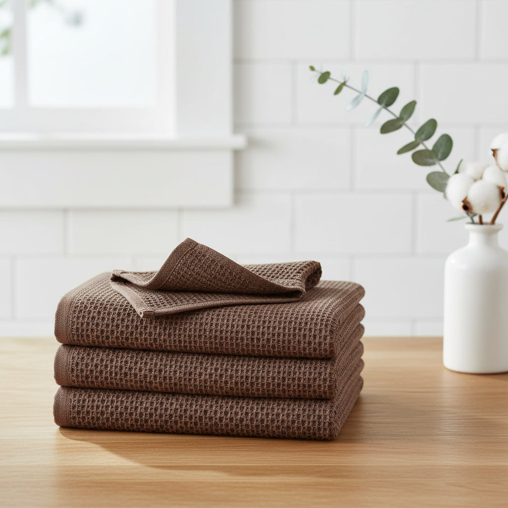 Soft Cotton Dish Cloths Set Absorbent Honeycomb Waffle Weave | Meowbutter