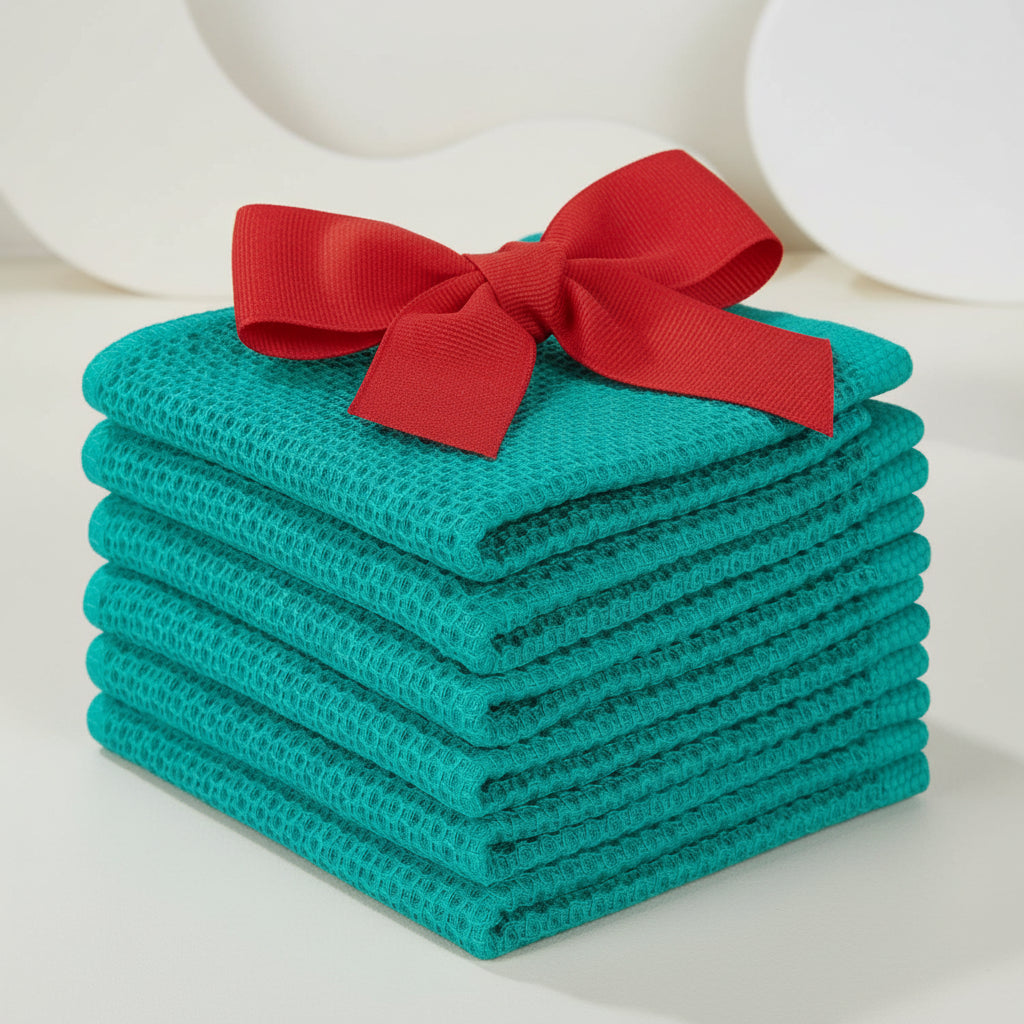Soft Cotton Dish Cloths Set Absorbent Honeycomb Waffle Weave | Meowbutter