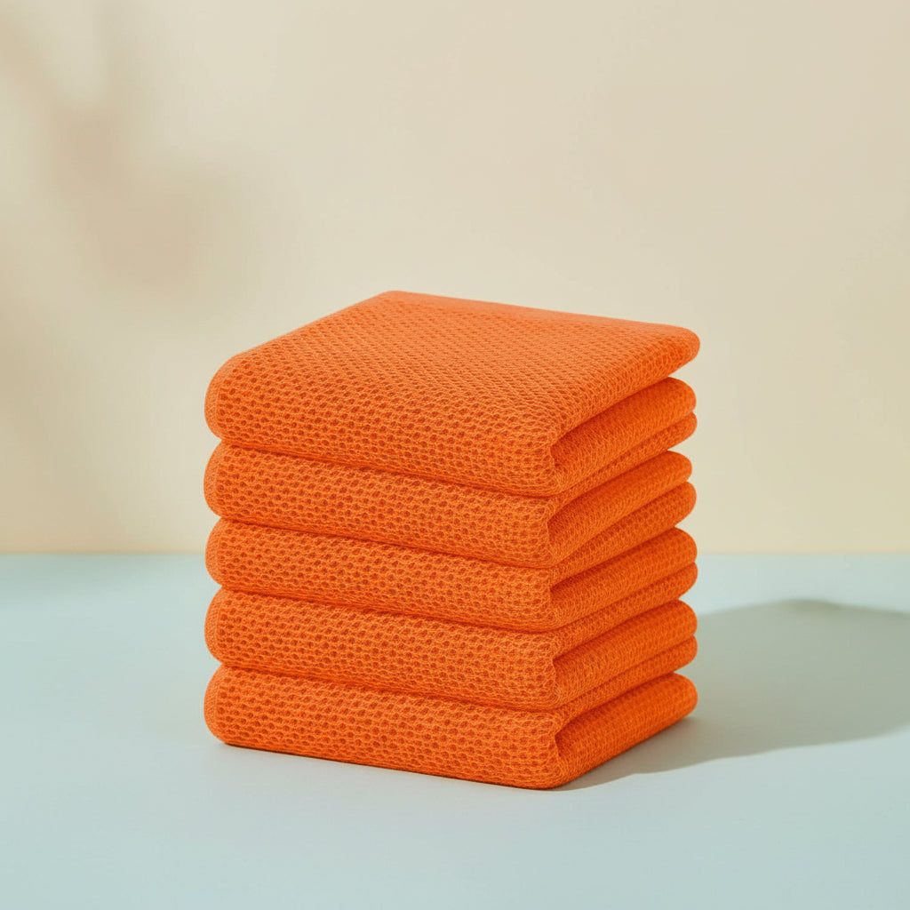 Soft Cotton Dish Cloths Set Absorbent Honeycomb Waffle Weave | Meowbutter