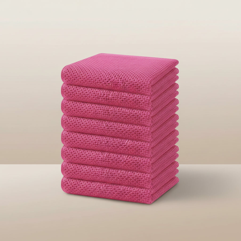 Soft Cotton Dish Cloths Set Absorbent Honeycomb Waffle Weave | Meowbutter